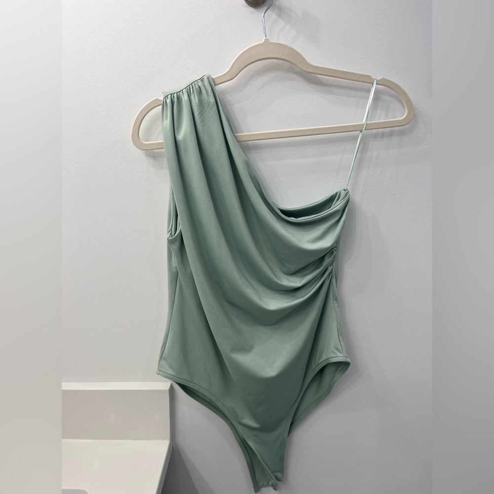 NWT Zara Mint Green One Shoulder Boldysuit